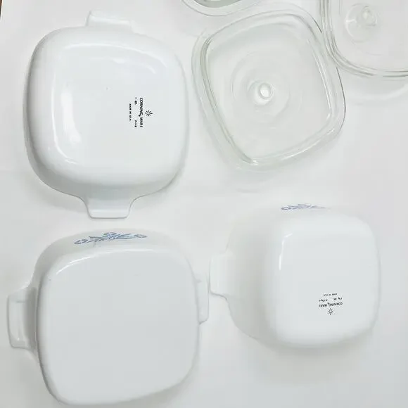 Vintage Corning Ware Casserole Baking Dishes x 3 Blue Cornflower (H4) 6 Pc USA - Picture 5 of 14